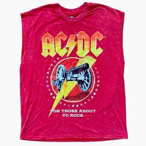 Men’s XL AC/DC Rock Red Weathered XL Tank